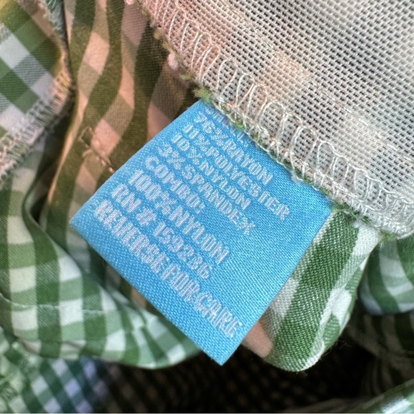 J. McLaughlin Pull On Maisie Gingham Green and  White Pants Crop Size 6 C14 - Picture 6 of 8